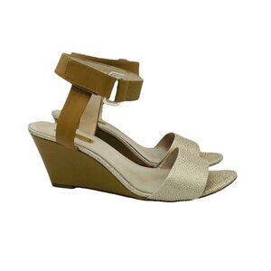 Louise et Cie Shoes Womens Size 9.5 M Beige Leather Phiona Shinny Ankle Strap